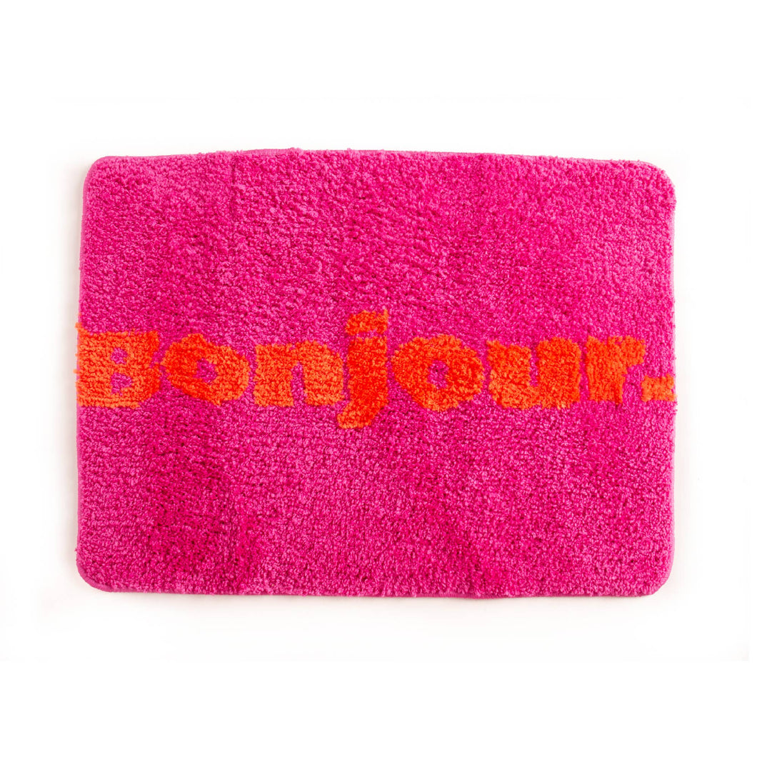 Badematte BONJOUR pink orange