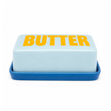 Lade das Bild in den Galerie-Viewer, Butterdose hellblau/gelb
