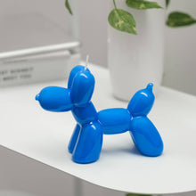 Lade das Bild in den Galerie-Viewer, blaue Pudelkerze Balloon handbemalt
